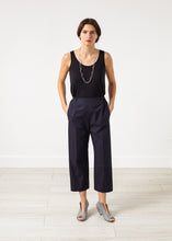 Wide Cropped Trouser in Navy - gstuffpro.com