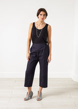 Wide Cropped Trouser in Navy - gstuffpro.com