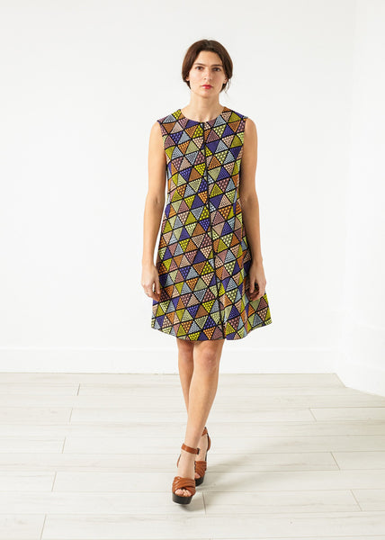 Triangle Sleeveless Dress in Multi - gstuffpro.com