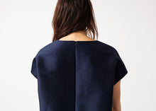 Tucked Sleeve Blouse in Navy - gstuffpro.com