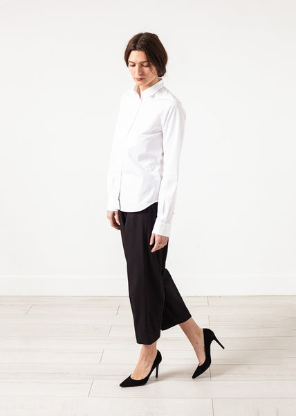 Wide Cropped Trouser in Black - gstuffpro.com