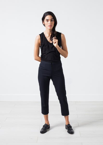 Wool Cropped Pant in Navy - gstuffpro.com