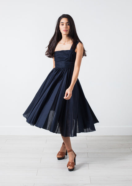 One Shoulder Dress in Navy - gstuffpro.com