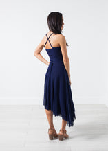 Ruched Party Dress in Navy - gstuffpro.com