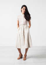 Eulera Leather Skirt in Cream - gstuffpro.com