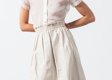 Eulera Leather Skirt in Cream - gstuffpro.com