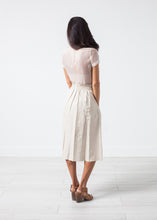 Eulera Leather Skirt in Cream - gstuffpro.com