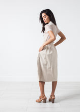 Eulera Leather Skirt in Cream - gstuffpro.com
