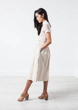 Eulera Leather Skirt in Cream - gstuffpro.com