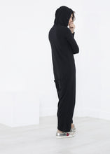 Knit Hooded Jumpsuit in Black - gstuffpro.com