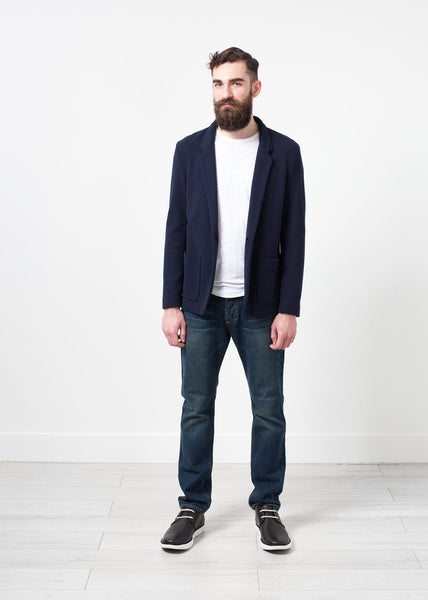 Cotton Jacket in Navy - gstuffpro.com