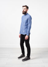 Linen Button Up in Blue Diamond - gstuffpro.com