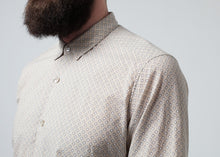 Patterned Button Up in Beige - gstuffpro.com