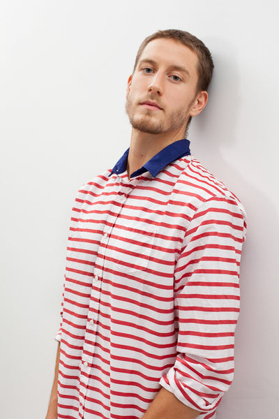 Luke Shirt in Red Stripe - gstuffpro.com