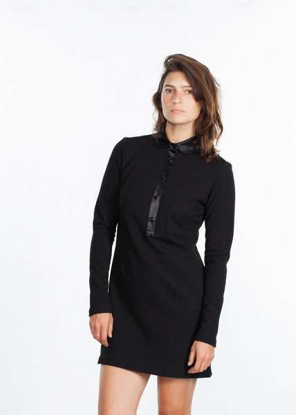 Fleece Jersey Dress in Black - gstuffpro.com