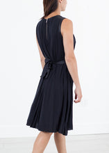 Sleeveless Pleated Dress in Navy - gstuffpro.com