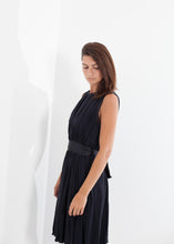 Sleeveless Pleated Dress in Navy - gstuffpro.com