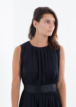 Sleeveless Pleated Dress in Navy - gstuffpro.com