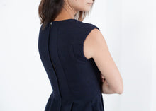 Pleated Rita Dress in Dark Navy - gstuffpro.com