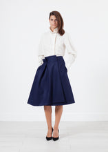 Full Collar Poplin Blouse in Off White - gstuffpro.com