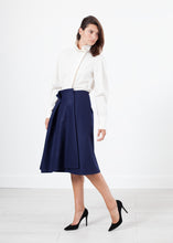 Full Collar Poplin Blouse in Off White - gstuffpro.com