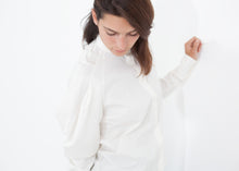 Trim Collar Poplin Blouse in Off White - gstuffpro.com