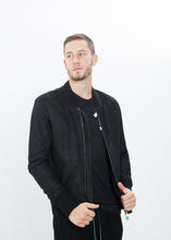 Broken Leather Bomber in Black - gstuffpro.com
