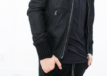 Broken Leather Bomber in Black - gstuffpro.com