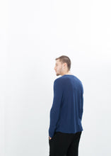 Cashmere Jersey Long Sleeve Tee in Navy - gstuffpro.com