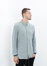 Kasuri Jersey Button-Up in Blue Grey - gstuffpro.com