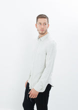 Kasuri Jersey Button-Up in Ivory/Black - gstuffpro.com