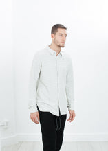 Kasuri Jersey Button-Up in Ivory/Black - gstuffpro.com