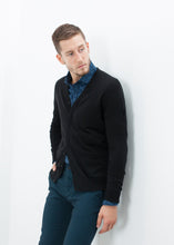 Hidden Placket Cardigan in Black - gstuffpro.com