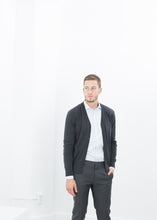 Hidden Placket Cardigan in Charcoal - gstuffpro.com