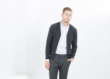 Hidden Placket Cardigan in Charcoal - gstuffpro.com