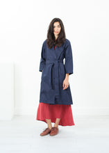 Sateen Trench in Navy - gstuffpro.com