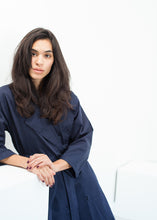 Sateen Trench in Navy - gstuffpro.com