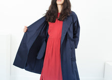 Sateen Trench in Navy - gstuffpro.com