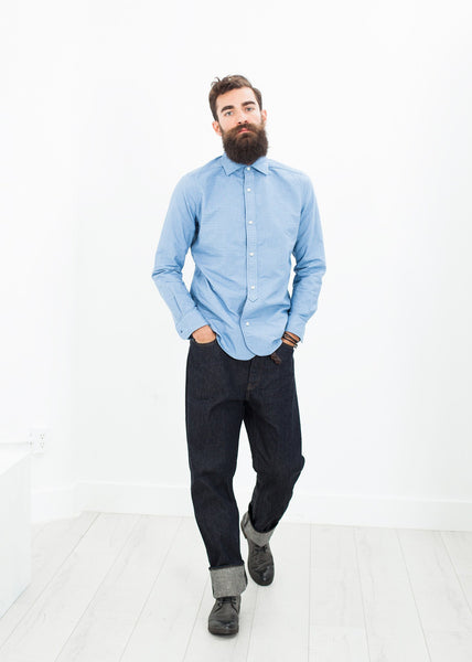 British Officer's Shirt in Sky Blue - gstuffpro.com