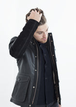 Prince Leather Field Jacket in Meteor - gstuffpro.com
