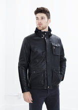 Prince Leather Field Jacket in Meteor - gstuffpro.com