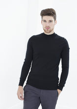 Merino Knit Turtleneck in Black - gstuffpro.com