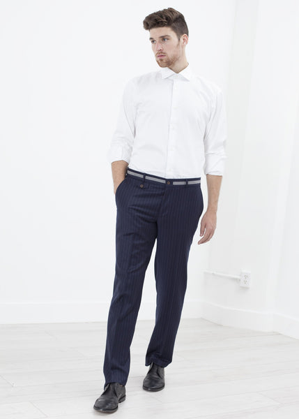 Sinclair Trouser in Navy Stripe - gstuffpro.com