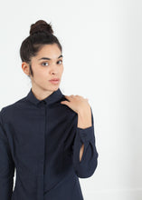 Wrinkled Tux Shirt in Navy - gstuffpro.com