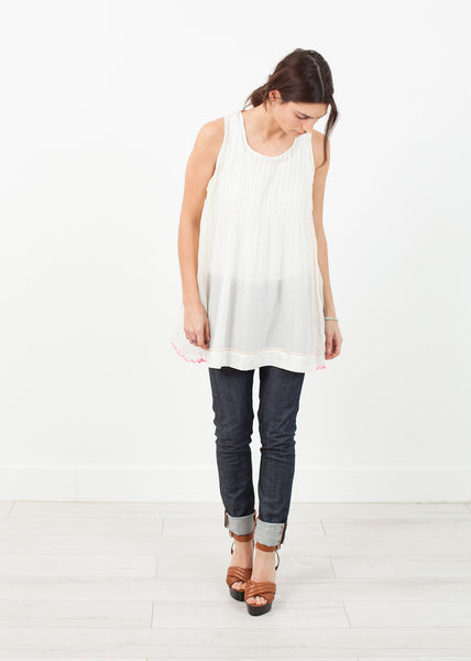 Babydoll Tank in White - gstuffpro.com