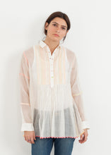 Sheer Rainbow Blouse in White - gstuffpro.com