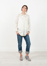 Floral Front Peasant Blouse in White - gstuffpro.com