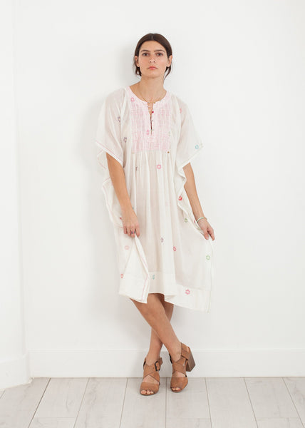 Floral Tent Dress in White - gstuffpro.com