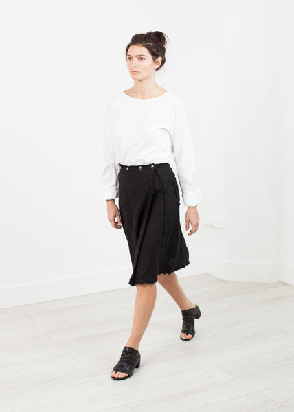 Wrap Snap Skirt in Black - gstuffpro.com