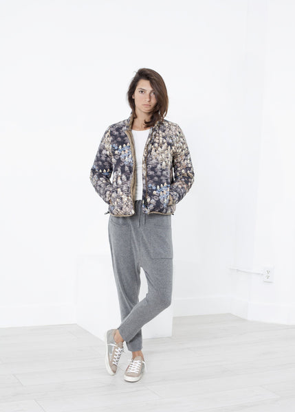 Deione Coat in Graphite Floral - gstuffpro.com